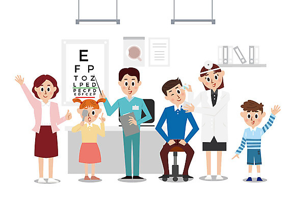 여자 남자 의자 일러스트 의학 엄마 병원 사람 여러명 성인 컬러풀 귀여움 환자 간호사 의사 아빠 책상 시력 안과 시력검사 서류판 안약 눈건강 국내일러스트 AI파일 컬러 가구 다수 컨셉 가족 건강 사무용품 의료진 검사_조사 파일형식 벡터