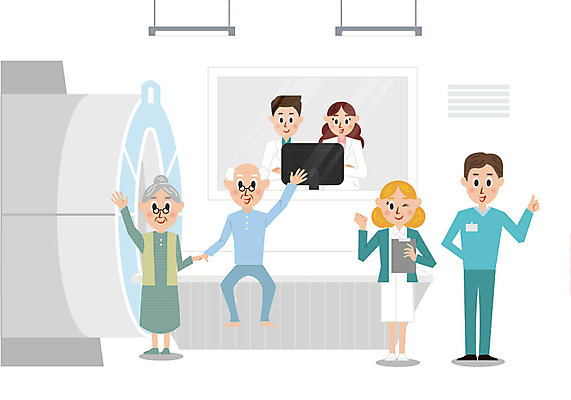 여자 할아버지 남자 할머니 일러스트 창문 의학 병원 사람 여러명 성인 컬러풀 귀여움 모니터 환자 간호사 의사 MRI 국내일러스트 AI파일 노년 컬러 다수 컨셉 의료기기 컴퓨터 의료진 파일형식 벡터