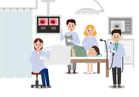 여자 남자 일러스트 의학 병원 사람 여러명 성인 컬러풀 귀여움 환자 간호사 의사 국내일러스트 AI파일 컬러 다수 컨셉 의료진 파일형식 벡터