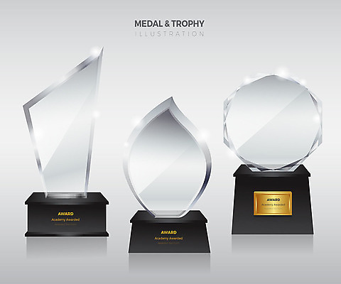 스티커 일러스트 유리 사람없음 세트 우승 은색 트로피 심볼 국내일러스트 AI파일 컬러 재질 최고 상_우승 파일형식 벡터