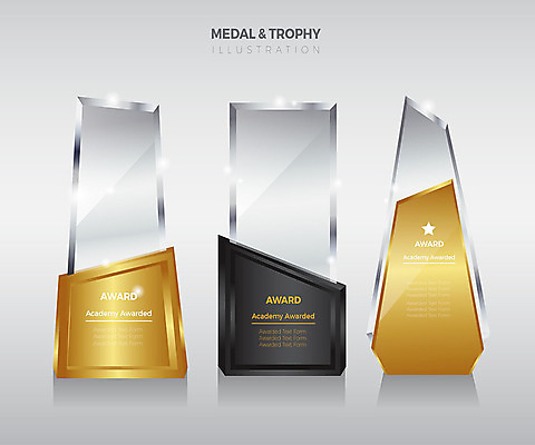 스티커 일러스트 유리 사람없음 세트 금색 우승 은색 트로피 심볼 국내일러스트 AI파일 컬러 재질 최고 상_우승 파일형식 벡터