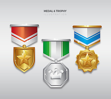 별 스티커 일러스트 왕관 사람없음 세트 금색 우승 세개 은색 메달 심볼 금메달 2위 은메달 국내일러스트 AI파일 자연요소 컬러 3 최고 상_상패 파일형식 벡터