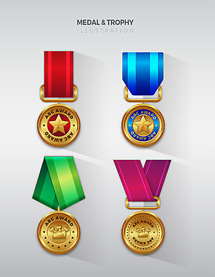 별 스티커 일러스트 왕관 사람없음 세트 여러개 금색 우승 메달 심볼 금메달 국내일러스트 AI파일 자연요소 컬러 다수 최고 상_상패 파일형식 벡터
