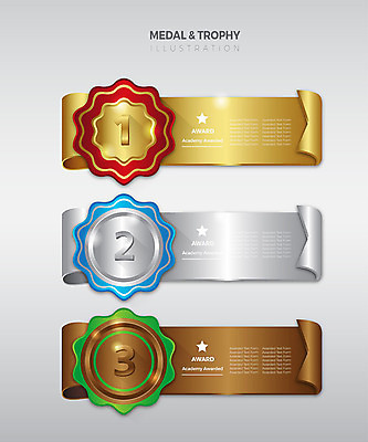 리본 스티커 일러스트 사람없음 세트 갈색 라벨 금색 우승 세개 은색 메달 심볼 금메달 2위 3위 금은동 동메달 은메달 국내일러스트 AI파일 컬러 프레임 3 최고 상_상패 파일형식 벡터