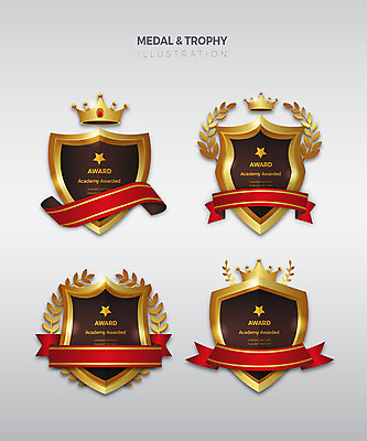 별 리본 스티커 일러스트 왕관 사람없음 세트 라벨 여러개 우승 메달 심볼 금메달 월계수 국내일러스트 AI파일 자연요소 다수 프레임 최고 상_상패 파일형식 벡터
