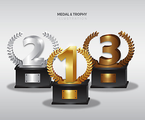 스티커 일러스트 사람없음 세트 갈색 금색 우승 은색 트로피 심볼 2위 3위 월계수 국내일러스트 AI파일 컬러 최고 상_우승 파일형식 벡터