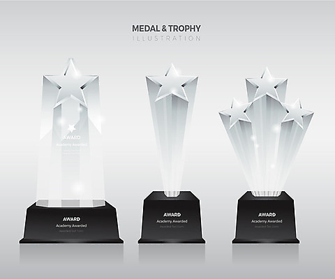 별 스티커 일러스트 유리 사람없음 세트 우승 트로피 심볼 2위 3위 국내일러스트 AI파일 자연요소 재질 최고 상_우승 파일형식 벡터
