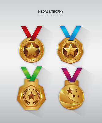 별 스티커 일러스트 사람없음 세트 여러개 금색 우승 메달 심볼 금메달 월계수 국내일러스트 AI파일 자연요소 컬러 다수 최고 상_상패 파일형식 벡터