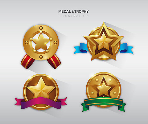 별 리본 스티커 일러스트 사람없음 세트 라벨 여러개 금색 우승 메달 심볼 금메달 국내일러스트 AI파일 자연요소 컬러 다수 프레임 최고 상_상패 파일형식 벡터