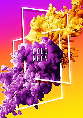 PSD 편집이미지 영어 백그라운드 그래픽백그라운드 프레임 타이포그라피 사람없음 그래픽 노란색 사각형 보라색 물감 네온 번짐 그라데이션 지오메트릭 이미지편집 도형 문자 컬러 미술도구 파일형식 효과