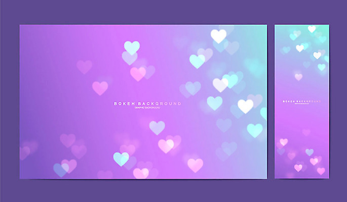 배너 포스터 세로배너 백그라운드 그래픽백그라운드 일러스트 프레임 사람없음 그래픽 세트 보라색 하트 보케 그라데이션 보케백그라운드 국내일러스트 AI파일 모양 컬러 세로 파일형식 벡터