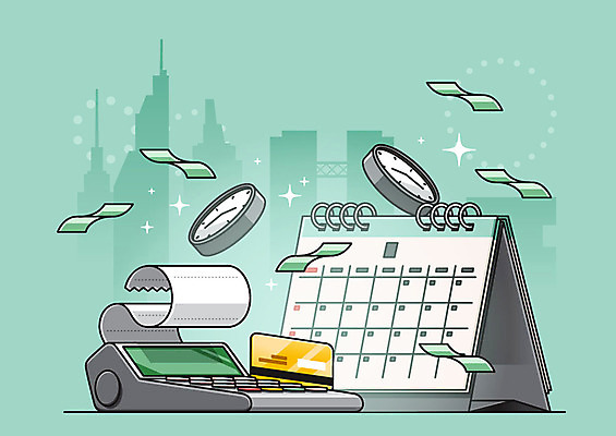 시계 지폐 돈 일러스트 빌딩 사람없음 금융 경제 귀여움 신용카드 영수증 월급 민트색 정산 탁상달력 금융의날 국내일러스트 AI파일 컬러 컨셉 건물 달력 재산 파일형식 벡터 법정기념일