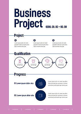 템플릿 포스터 분홍색 비즈니스 사람없음 원형 모집 프로젝트 포스터템플릿 이미지템플릿 AI파일 도형 컬러 파일형식 벡터