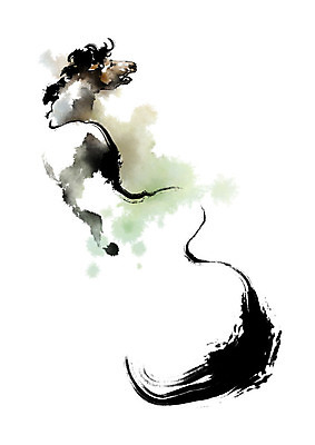 PSD 동물 한마리 일러스트 캘리그라피 붓터치 사람없음 달리기 말_동물 속도 번짐 열정 힘찬 국내일러스트 1 감정 컨셉 포유류 모션 파일형식 효과