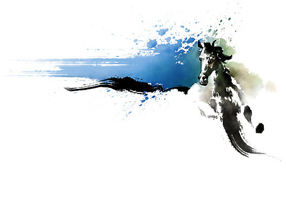 PSD 동물 한마리 일러스트 캘리그라피 붓터치 사람없음 달리기 말_동물 속도 번짐 열정 힘찬 국내일러스트 1 감정 컨셉 포유류 모션 파일형식 효과