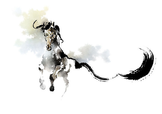 PSD 동물 한마리 일러스트 캘리그라피 붓터치 사람없음 달리기 말_동물 속도 번짐 열정 힘찬 국내일러스트 1 감정 컨셉 포유류 모션 파일형식 효과