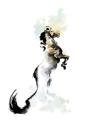 PSD 동물 한마리 일러스트 캘리그라피 붓터치 사람없음 달리기 말_동물 속도 번짐 열정 힘찬 국내일러스트 1 감정 컨셉 포유류 모션 파일형식 효과