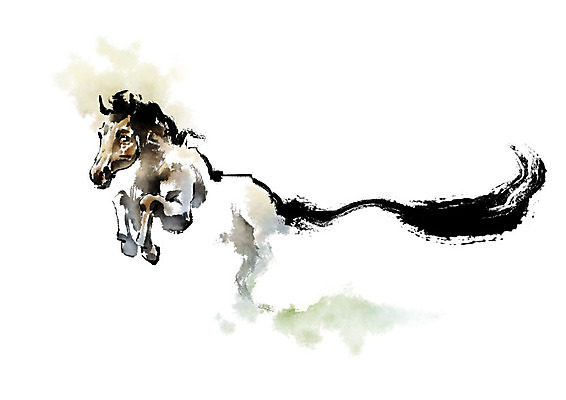 PSD 동물 한마리 일러스트 캘리그라피 붓터치 사람없음 달리기 말_동물 속도 번짐 열정 힘찬 국내일러스트 1 감정 컨셉 포유류 모션 파일형식 효과