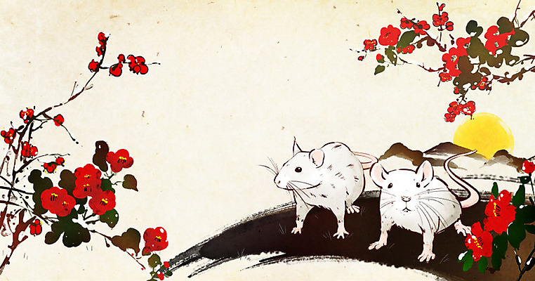 PSD 명절 두마리 겨울 일러스트 캘리그라피 붓터치 수채화 근하신년 새해 수묵화 사람없음 컬러풀 붓 쥐띠 쥐 동양화 번짐 동백 1월 동백나무 흰쥐 2020년 경자년 국내일러스트 나무 전통 계절 기념일 꽃 컬러 2 미술 십이지신 날짜 설치류 연도 파일형식 효과