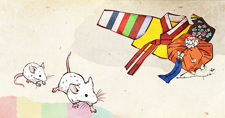 PSD 명절 꽃 두마리 일러스트 캘리그라피 붓터치 수채화 근하신년 새해 수묵화 사람없음 컬러풀 붓 쥐띠 쥐 한복 동양화 노리개 저고리 번짐 흰쥐 2020년 명절선물 경자년 국내일러스트 식물 한국전통 전통 기념일 컬러 2 전통소품 선물 미술 십이지신 설치류 전통의상 연도 파일형식 효과