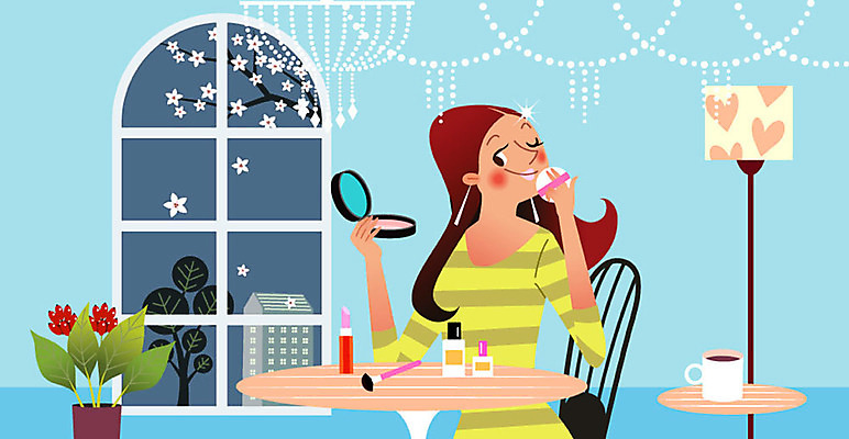 여자 꽃 의자 일러스트 탁자 조명 건강 한명 사람 성인 건물 화장 화장품 스탠드 즐거움 만족 샹들리에 자기관리 성인여자한명만 국내일러스트 AI파일 식물 1 건축물 감정 가구 뷰티 여자한명만 성인여자만 파일형식 벡터