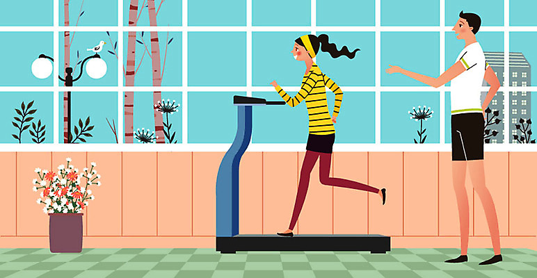 여자 남자 가로등 일러스트 조류 건강 사람 성인 두명 건물 운동 건강관리 헬스 즐거움 만족 트레이너 런닝머신 자기관리 성인만 국내일러스트 AI파일 동물 건축물 공공시설 감정 관리 운동기구 파일형식 벡터