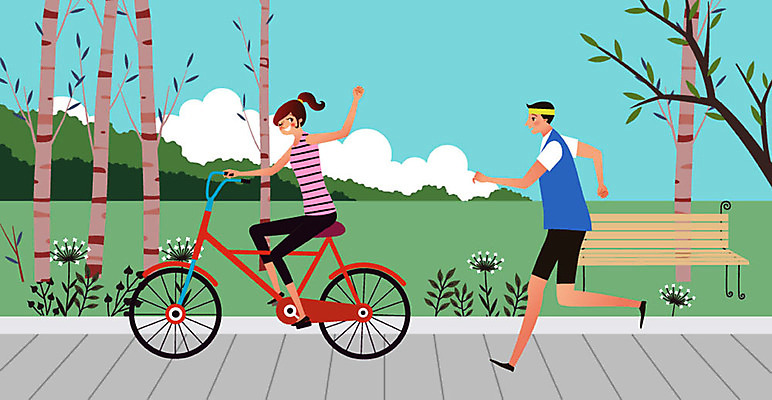 구름 공원 여자 남자 꽃 몸매관리 다이어트 벤치 일러스트 건강 사람 성인 두명 달리기 조깅 운동 건강관리 자전거 즐거움 만족 자기관리 성인만 국내일러스트 AI파일 자연요소 식물 공공시설 감정 의자 모션 관리 바이크 파일형식 벡터