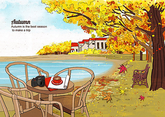 PSD 구름 호수 커피 여행 단풍 낙엽 벤치 의자 일러스트 자연 탁자 하늘 단풍나무 풍경 사람없음 책 컬러풀 카메라 가을풍경 가을 커피잔 즐거움 은행잎 은행나무 가을여행 단풍놀이 풍경화 국내일러스트 자연요소 나무 계절 감정 음료 컬러 가구 잎 잔 전자제품 소풍 그림 생태계 파일형식 가을_계절