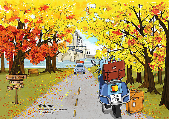 PSD 길 여행 단풍 낙엽 벤치 가방 일러스트 자동차 자연 단풍나무 거리 풍경 사람없음 강 컬러풀 가을풍경 오토바이 짐 가을 표지판 즐거움 은행잎 은행나무 가을여행 단풍놀이 짐가방 풍경화 가교 국내일러스트 나무 건축물 잡화 계절 감정 육상교통 컬러 잎 의자 알림판 소풍 바이크 그림 생태계 파일형식 가을_계절