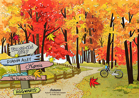 PSD 꽃 여행 단풍 낙엽 일러스트 자연 단풍나무 풍경 사람없음 울타리 컬러풀 가을풍경 자전거 가을 표지판 즐거움 은행잎 은행나무 숲길 가을여행 단풍놀이 풍경화 국내일러스트 나무 식물 계절 감정 길 컬러 잎 알림판 담장 소풍 바이크 그림 생태계 파일형식 가을_계절