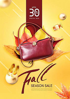 PSD 편집이미지 구두 단풍 낙엽 가방 사람없음 쇼핑 노란색 세일 가을 향수 즐거움 은행잎 진주 적갈색 카피스페이스 이미지편집 잡화 계절 감정 컬러 신발 잎 갈색 화장품 공백 보석 파일형식