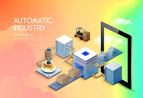 PSD 구름 편집이미지 공장 사람없음 상자 컬러풀 태블릿 기계 중장비 파이프 지게차 오토 자동화 자동화기기 컨베어밸트 카피스페이스 4차산업 이미지편집 자연요소 산업 컬러 공업 전자제품 스마트기기 공백 산업장비 파일형식
