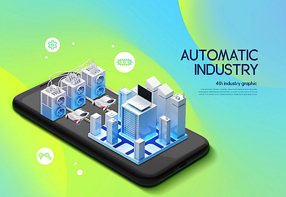 PSD 편집이미지 하늘색 공장 자동차 사람없음 연두색 기계 중장비 오토 자동화 자동화기기 카피스페이스 4차산업 이미지편집 산업 육상교통 공업 초록색 파란색 공백 산업장비 파일형식