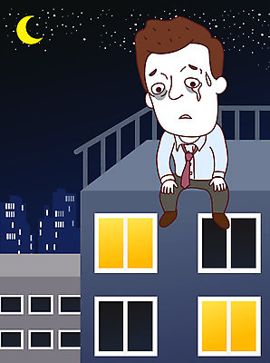 남자 중년 일러스트 스트레스 한명 사람 빌딩 건물 슬픔 야간 초승달 옥상 불안 눈물 우울감 정신병 정신질환 중년남자한명만 국내일러스트 AI파일 자연요소 1 건축물 감정 성인 달 질병 남자한명만 중년남자만 파일형식 벡터