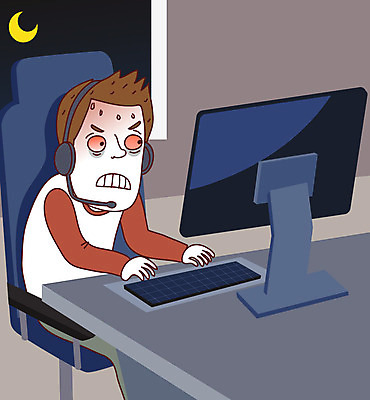 남자 의자 일러스트 창문 스트레스 사람 컴퓨터 헤드셋 게임 키보드 야간 초승달 책상 우울감 정신병 정신질환 충혈 남자한명만 게임중독 국내일러스트 AI파일 자연요소 감정 음향기기 가구 놀이 전자제품 헤드폰 달 질병 중독 남자만 파일형식 벡터