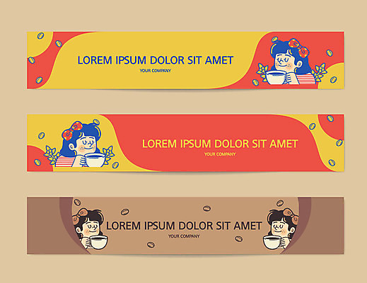 배너 배너템플릿 여자 가로배너 커피 백그라운드 프레임 여러명 컬러풀 카페 원두 현수막 배너세트 AI파일 템플릿 음료 컬러 다수 사람 가로 세트 상점 파일형식 벡터