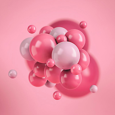 PSD 편집이미지 분홍색 백그라운드 이벤트 사람없음 3D소스 3D 여러개 원형 디지털합성 오브젝트 편집소스 편집3D 도형 컬러 다수 파일형식