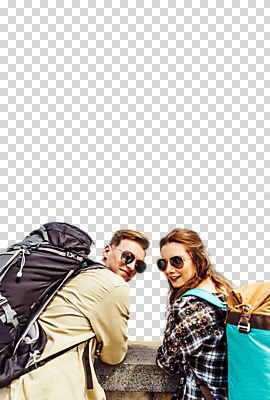 서양인 외국인 편집이미지 커플 여자 남자 여행 배낭 서기 미소 누끼 상반신 20대 성인 두명 뒷모습 선글라스 기댐 뒤돌아보기 배낭여행 PNG 성인만 편집소스 안경 뷰포인트 가방 관계 모션 표정 사람 인종 청년 파일형식