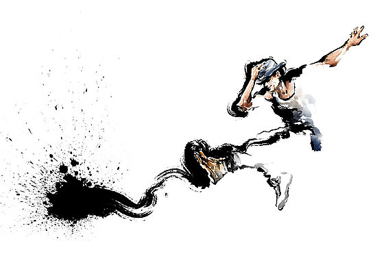 PSD 남자 포즈 일러스트 캘리그라피 붓터치 흑백 힙합 한명 사람 점프 춤 힙합댄스 번짐 열정 배틀 남자한명만 국내일러스트 1 감정 음악 모션 문화예술 촬영기법 남자만 파일형식 효과