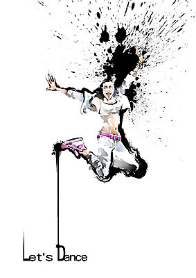 PSD 여자 일러스트 캘리그라피 붓터치 흑백 힙합 한명 사람 점프 만세 춤 힙합댄스 번짐 열정 배틀 여자한명만 국내일러스트 1 감정 음악 모션 문화예술 촬영기법 여자만 파일형식 효과