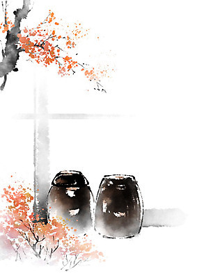 PSD 나무 전통 꽃 일러스트 캘리그라피 자연 붓터치 전통소품 흑백 풍경 사람없음 항아리 번짐 국내일러스트 식물 촬영기법 도자기 오브젝트 생태계 파일형식 효과