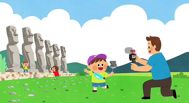 PSD 구름 여자 남자 어린이 여행 일러스트 하늘 산 사람 초원 여러명 성인 컬러풀 카메라 촬영 아빠 마이크 즐거움 모아이 이스트섬 촬영장비 크리에이터 1인미디어 브이로그 국내일러스트 자연요소 직업 라이프스타일 감정 컬러 음향기기 다수 가족 전자제품 도구 석상 방송 동영상 이스터섬 파일형식