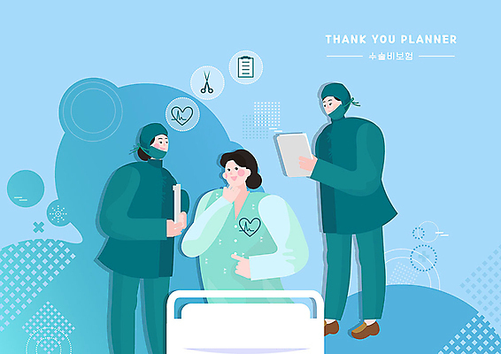 PSD 여자 남자 일러스트 가위 사람 성인 세명 파란색 환자 간호사 의사 수술 스마트 서비스 준비 수술복 청록색 보험 서류판 수술용마스크 수술준비 수술침대 심전도 의료보험 비용 국내일러스트 컬러 컨셉 의학 문구용품 마스크 치료 경제 사무용품 의료진 침대 가운 파일형식