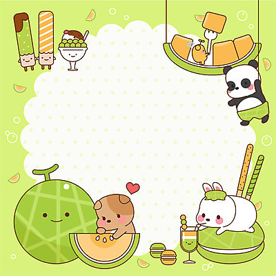 동물 동물캐릭터 포크 일러스트 여름음식 프레임 사람없음 연두색 과자 귀여움 토끼 메모지 강아지 판다 멜론 빙수 빼빼로 빼빼로데이 원형프레임 마카롱 프레임일러스트 멜론주스 제철음식 국내일러스트 일러캐릭터 AI파일 캐릭터 식기 음식 컨셉 과일 곰 포유류 데이이벤트 디저트 초록색 반려동물 사무용품 원형 개 과일주스 막대과자 제철 파일형식 벡터 여름_계절