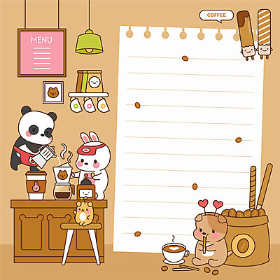 동물 커피 동물캐릭터 액자 의자 일러스트 조명 사각프레임 프레임 사람없음 갈색 과자 귀여움 카페 원두 토끼 메모지 강아지 커피잔 판다 커피메이커 메뉴판 그라인더 빼빼로 빼빼로데이 포대 드립커피 테이크아웃컵 프레임일러스트 국내일러스트 일러캐릭터 AI파일 캐릭터 음료 컬러 가구 컨셉 곰 포유류 데이이벤트 디저트 잔 컵 반려동물 상점 사각형 사무용품 개 막대과자 커피용품 파일형식 벡터