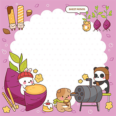 동물 동물캐릭터 일러스트 프레임 사람없음 과자 귀여움 토끼 메모지 체리 강아지 판다 자주색 겨울음식 고구마 겨울간식 빼빼로 푸딩 빼빼로데이 군고구마 원형프레임 군고구마통 프레임일러스트 제철음식 국내일러스트 일러캐릭터 AI파일 캐릭터 음식 컬러 컨셉 겨울 과일 곰 포유류 데이이벤트 디저트 뿌리채소 반려동물 사무용품 원형 개 구이 막대과자 제철 파일형식 벡터