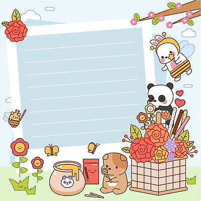 동물 구름 꽃 동물캐릭터 하늘색 일러스트 사각프레임 프레임 꽃나무 막대사탕 잔디 사람없음 과자 귀여움 하트 토끼 메모지 강아지 판다 벌 꽃바구니 빼빼로 빼빼로데이 벌꿀 프레임일러스트 국내일러스트 일러캐릭터 AI파일 자연요소 모양 나무 식물 캐릭터 곤충 컨셉 곰 포유류 데이이벤트 디저트 사탕 파란색 반려동물 바구니 사각형 사무용품 개 꿀 막대과자 파일형식 벡터