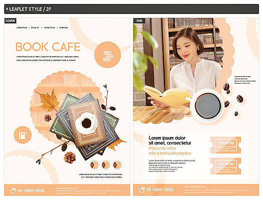 템플릿 여자 ZIP 커피 음료 단풍 책장 한명 사람 20대 성인 책 독서 카페 한국인 원두 즐거움 전단템플릿 원두커피 쿠폰 솔방울 북카페 살구색 성인여자한명만 인디자인 INDD 이미지템플릿 1 감정 컬러 가구 잎 동양인 청년 상점 전단 여자한명만 성인여자만 파일형식