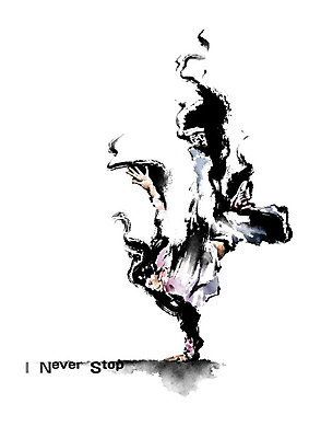 PSD 여자 일러스트 캘리그라피 붓터치 흑백 힙합 한명 춤 힙합댄스 번짐 열정 배틀 여자한명만 국내일러스트 1 감정 음악 문화예술 촬영기법 사람 여자만 파일형식 효과