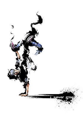 PSD 남자 일러스트 캘리그라피 붓터치 흑백 힙합 한명 춤 힙합댄스 번짐 열정 배틀 남자한명만 국내일러스트 1 감정 음악 문화예술 촬영기법 사람 남자만 파일형식 효과